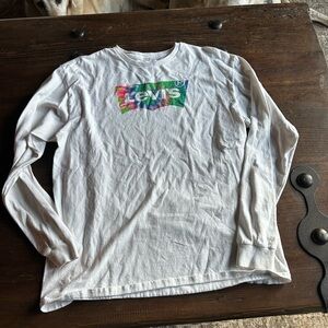 Levi's White Long Sleeve Tee with Colorful Logo